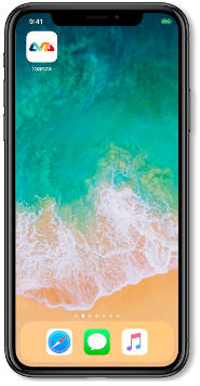 Loanza widget on a smartphone's home screen
